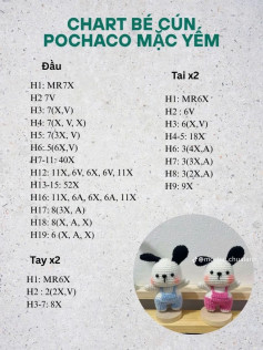 chart bé cún pochaco mặc yếm
