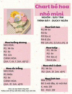 chart bó hoa nhỏ mini