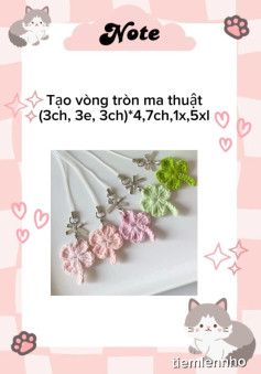 chart móc chó gầy, móc khóa hoa, trừng ốp la, hoa tuilip