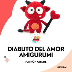 Diablo del amor: patrón amigurumi gratis