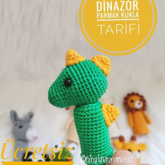 Dinosor Parmak Kuklası Tığ İşi Şeması