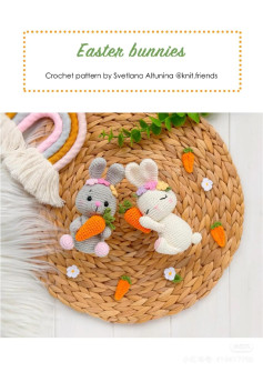 easter bunnies crochet pattern and carrot