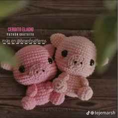 **ES** Patrón de crochet gratuito: cerditos adorables. ¡Descarga ahora!