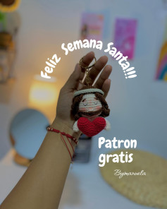 Feliz Semana Santa!! Patrón amigurumi Jesús con corazón gratis