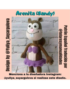 Gráfico de Amigurumi Arenita (Sandy): Patrón de Crochet