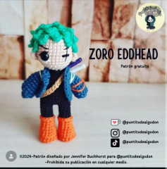 Gráfico de amigurumi Zoro Eddhead gratuito