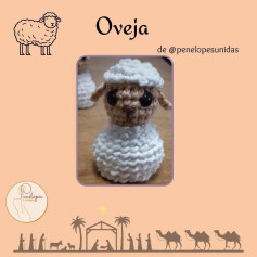 Gráfico de Crochet: Oveja amigurumi tierna para Navidad