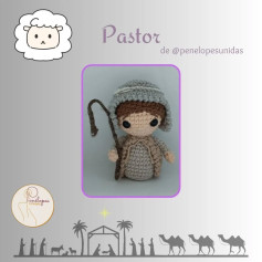 Gráfico de Ganchillo: Pastor amigurumi navideño