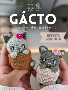 Grátis: Amigurumi Gatinho em Vaso de Crochê