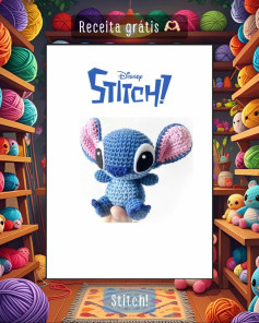 Grátis: Amigurumi Stitch em crochê!