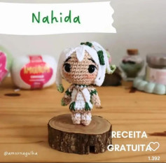 Grátis: Crochê Amigurumi Nahida passo a passo