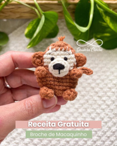 Grátis: Crochê de macaquinho charmoso