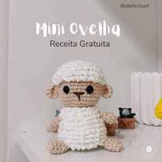 Grátis: Crochê Mini Ovelha, Padrão Fácil