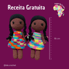 Grátis! Padrão de amigurumi de bonecas 18cm