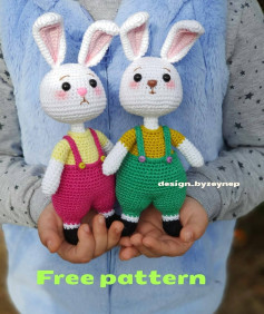 İki Tavşan Amigurumi Tığ İşi Şeması