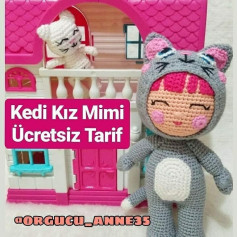 Kedi Kız Mimi Ücretsiz Tığ İşi Şeması