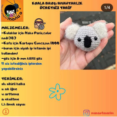 Koala Amiguruminin Ücretsiz Tığ işi Şeması