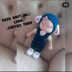 Kuzu Kostümlü Luna Amigurumi: Ücretsiz Tığ İşi Tarifi