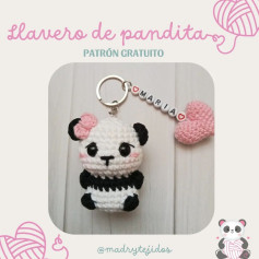 Llavero amigurumi de panda: patrón gratis