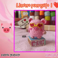 Llavero puerquito amigurumi: patrón gratis