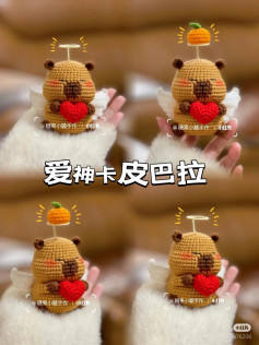 Mẫu móc len dễ thương Capybara thiên thần