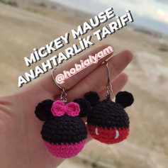 Mickey Mouse Anahtarlık Tığ İşi Tarifi