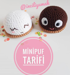Minik Puf Bebekler için Tığ İşi Şeması