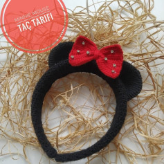 Minnie Mouse Kışlık Örgü Taç Tarifi