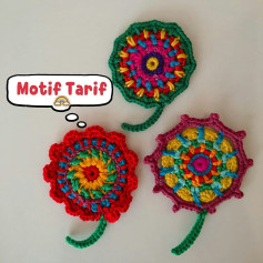 Motif Tarifi: Çok Renkli Çiçek Motifleri