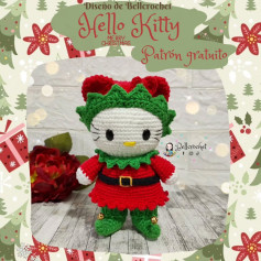 Muneca Hello Kitty Navidad: Patrón Crochet Gratis