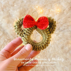 Ornamento Minnie y Mickey: Patrón Amigurumi Gratis