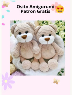 Osito Amigurumi: Patrón Gratis para tejer OSITO EN CHENILLE