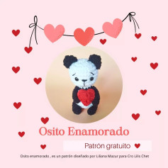 Osito Panda Enamorado: Patrón de Crochet Gratis