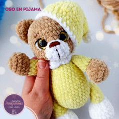 OSO EN PIJAMA: Patrón de Amigurumi paso a paso