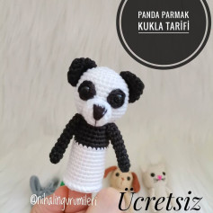 Panda Parmak Kuklası Yapımı (Ücretsiz Şema)