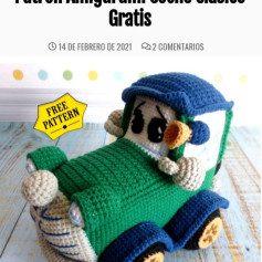 Patrón Amigurumi Coche Clásico Gratis