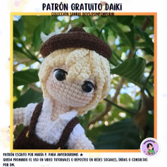 Patrón amigurumi Daiki: Colección Sanrio Boys gratuito