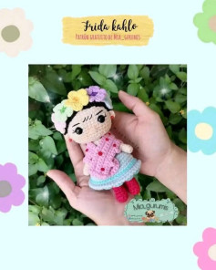 Patrón amigurumi Frida Kahlo gratis