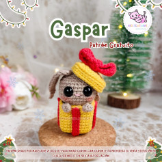 Patrón amigurumi Gaspar: Conejito navideño gratis