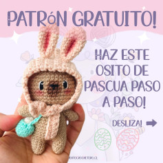Patrón amigurumi gratis: Osito de Pascua paso a paso