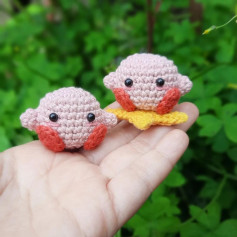 Patrón amigurumi Kirby tejido a crochet.