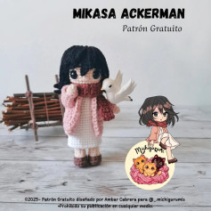 Patrón amigurumi Mikasa Ackerman gratis