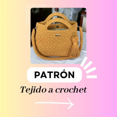 PATRÓN: Bolso tejido a crochet; modelo y gráfico incluido