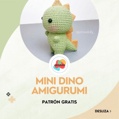 Patrón de amigurumi de mini dinosaurio gratis