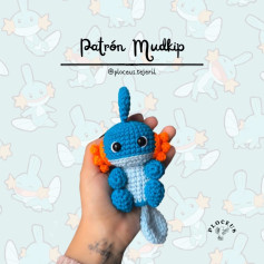 Patrón de amigurumi Mudkip: Guía de ganchillo paso a paso.