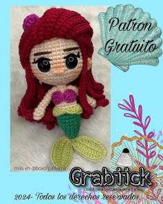 Patrón de ganchillo gratis: Ariel amigurumi