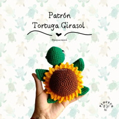 Patrón de ganchillo: Tortuga Girasol amigurumi