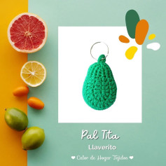 Patrón de llaveros tejido a crochet: aguacate