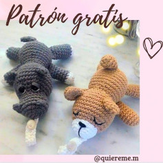 Patrón gratis: amigurumi hipopotamo y osito para chupete