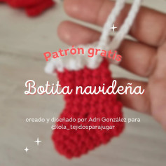 Patrón gratis: Botita navideña tejida a crochet